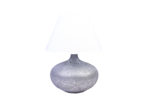 Load image into Gallery viewer, LAMPS-POLYRESIN LAMP SILVER C/W WHITE SHADE
